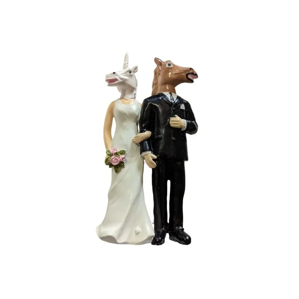 UNICORN AND HORSE WEDDING CAKE TOPPER - Close Out